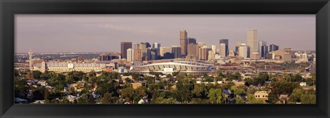 Framed Daytime Photo of the Denver Colorado Skyline Print