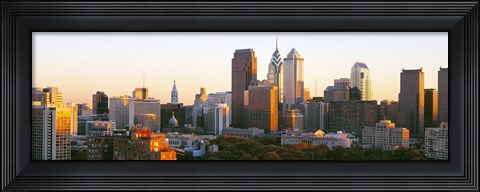 Framed Philadelphia in the Sun, Panoramic View Print