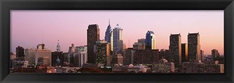 Framed Early morning in a city, Philadelphia, Pennsylvania, USA Print