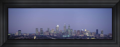 Framed Philadelphia Skyline from a Distance Print