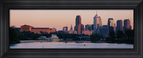 Framed Buildings on the waterfront, Philadelphia, Pennsylvania, USA Print