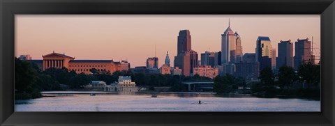 Framed Buildings on the waterfront, Philadelphia, Pennsylvania, USA Print