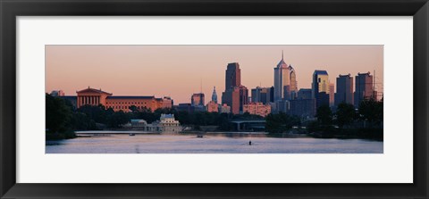 Framed Buildings on the waterfront, Philadelphia, Pennsylvania, USA Print