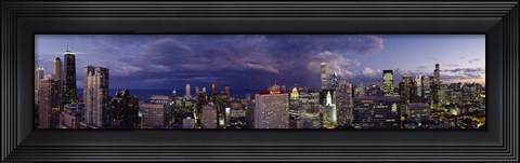 Framed Evening Chicago skyline, IL Print