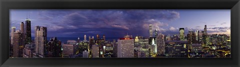 Framed Evening Chicago skyline, IL Print