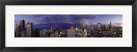 Framed Evening Chicago skyline, IL Print