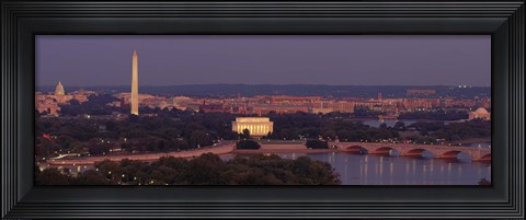 Framed USA, Washington DC, aerial, night Print