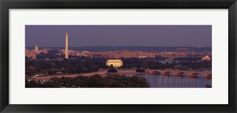 Framed USA, Washington DC, aerial, night Print