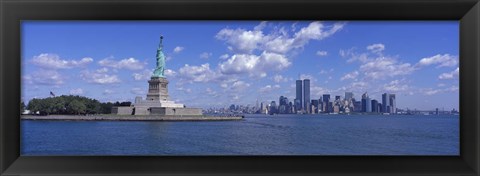 Framed Statue of Liberty and Twin Towers Print