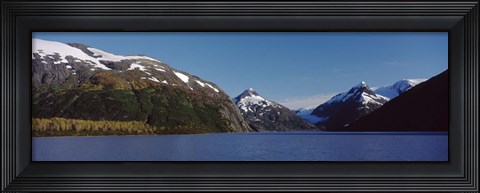 Framed Mountains at the seaside, Chugach National Forest, near Anchorage, Alaska, USA Print