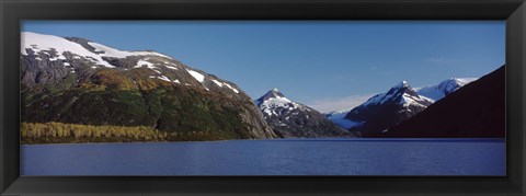 Framed Mountains at the seaside, Chugach National Forest, near Anchorage, Alaska, USA Print
