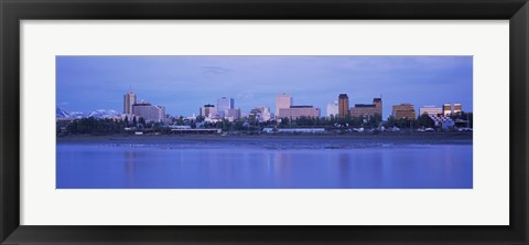 Framed Buildings at the waterfront, Anchorage, Alaska, USA Print