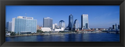 Framed Buildings at the waterfront, St. John&#39;s River, Jacksonville, Florida, USA Print