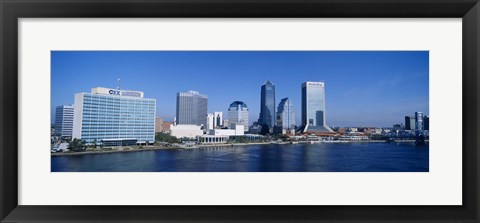 Framed Buildings at the waterfront, St. John&#39;s River, Jacksonville, Florida, USA Print