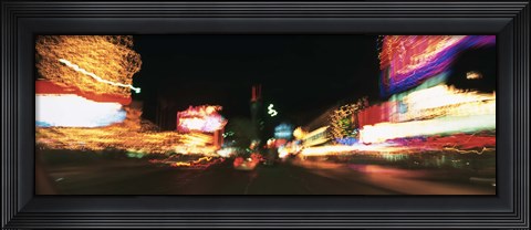 Framed Strip At Night, Las Vegas, Nevada, USA Print