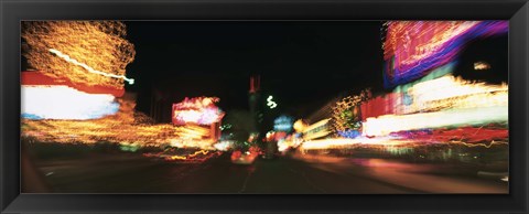 Framed Strip At Night, Las Vegas, Nevada, USA Print