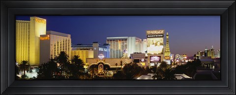 Framed Las Vegas at dusk, Nevada Print