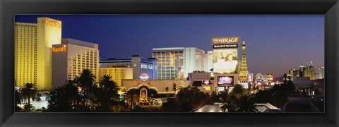 Framed Las Vegas at dusk, Nevada Print