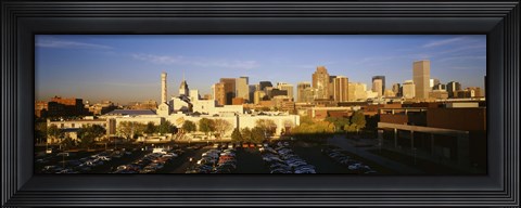 Framed USA, Colorado, Denver, High angle view of parking lot Print