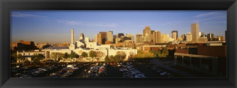 Framed USA, Colorado, Denver, High angle view of parking lot Print