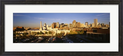 Framed USA, Colorado, Denver, High angle view of parking lot Print