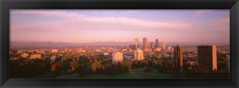 Framed Long White Clouds Over Denver Print