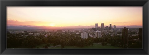 Framed Sunny Sky Behind Denver Colorado Print