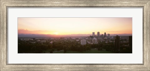 Framed Sunny Sky Behind Denver Colorado Print