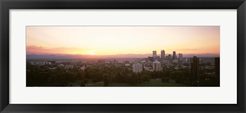 Framed Sunny Sky Behind Denver Colorado Print