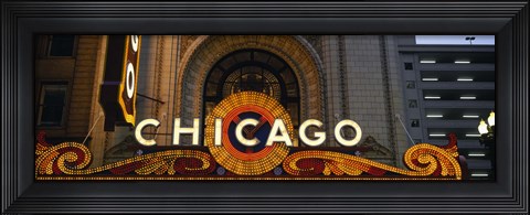 Framed Close-up of the entrance of a stage theater, Chicago Theater, Chicago, Illinois, USA Print