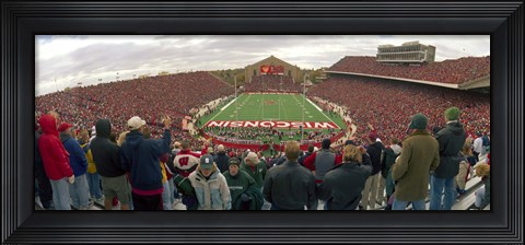 Framed Spectators watching a football match at Camp Randall Stadium, University of Wisconsin, Madison, Dane County, Wisconsin, USA Print