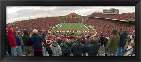 Framed Spectators watching a football match at Camp Randall Stadium, University of Wisconsin, Madison, Dane County, Wisconsin, USA Print