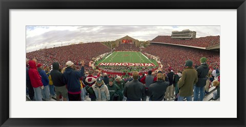 Framed Spectators watching a football match at Camp Randall Stadium, University of Wisconsin, Madison, Dane County, Wisconsin, USA Print