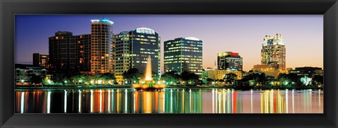 Framed Skyline At Dusk, Orlando, Florida, USA Print