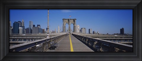 Framed Bench on a bridge, Brooklyn Bridge, Manhattan, New York City, New York State, USA Print