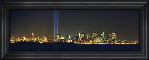 Framed New York City Lit Up at Night Print