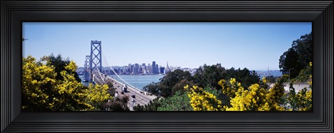 Framed Bay Bridge In San Francisco, San Francisco, California, USA Print