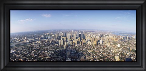 Framed Bird&#39;s eye view of a city, Philadelphia, Pennsylvania Print