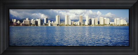 Framed Buildings at the waterfront, Honolulu Print