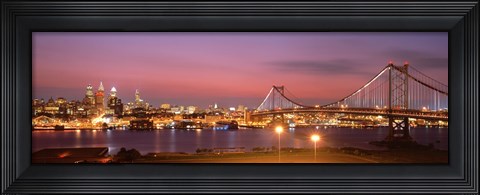Framed Philadelphia at Night Print