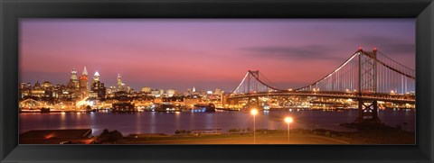 Framed Philadelphia at Night Print