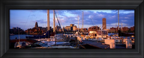 Framed Boats in Buffalo, New York Print