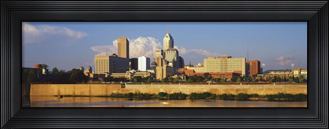 Framed Buildings at the waterfront, White River, Indianapolis, Marion County, Indiana, USA Print