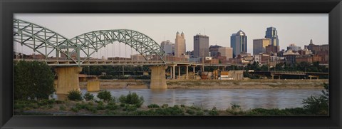 Framed Bridge across the river, Kansas City, Missouri, USA Print