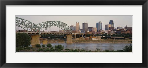 Framed Bridge across the river, Kansas City, Missouri, USA Print