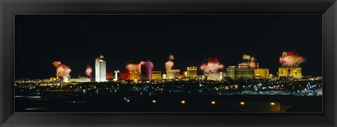 Framed Distant View of Buildings Lit Up At Night, Las Vegas, Nevada, USA Print