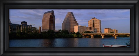 Framed Bridge over a river, Congress Avenue Bridge, Austin, Texas, USA Print