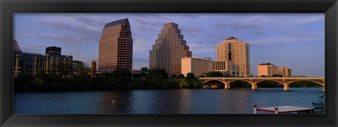 Framed Bridge over a river, Congress Avenue Bridge, Austin, Texas, USA Print