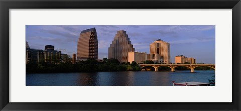 Framed Bridge over a river, Congress Avenue Bridge, Austin, Texas, USA Print