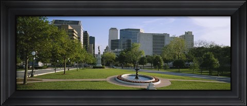 Framed Fountain In A Park, Austin, Texas, USA Print